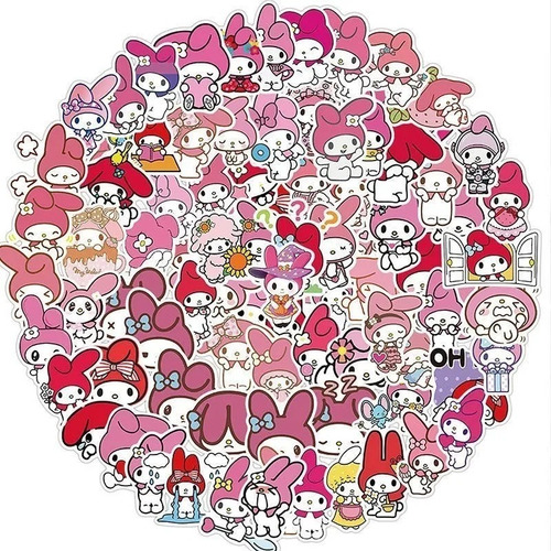 Imagen 1 de 7 de My Melody - Set De 50 Stickers / Calcomanias / Pegatinas