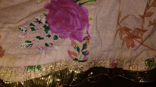 Blusa Sin Mangas Flores Dorado Mujer Verano Rapsodia