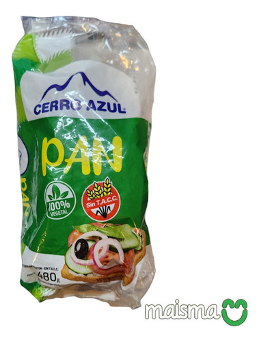 Cerro Azul Pan De Molde Sin Tacc Vegano Y Sin Lactosa 480gr