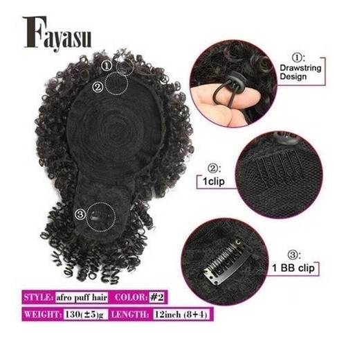 A Afro Hair Bun Extensión Cola De Caballo Con