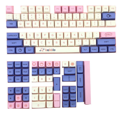 Perfil Pbt Bubble Keycap 127 Teclas Xda Personalizado Para M