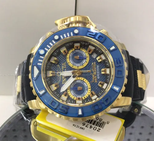 Invicta Sea Hunter 20476 Plaque Ouro Su o Cron grafo