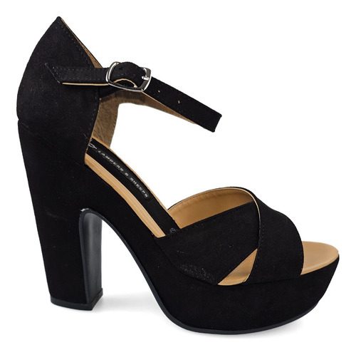 Zapatilla Mujer Open Toe Cintas Negro 9196-280 Gnv®