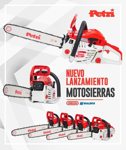 Motosierra Nafta 50 Cc 2,7 Hp Espada 50cm Podar Jardin Petri