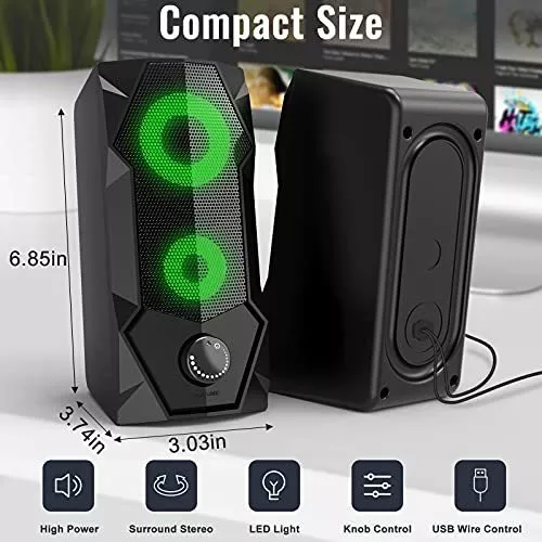 Compre ¡nuevo! Altavoz De 6w Colorido Para Pc, Altavoz De Juego Usb 2,0 Rgb  y Altavoz Pc de China por 6.5 USD