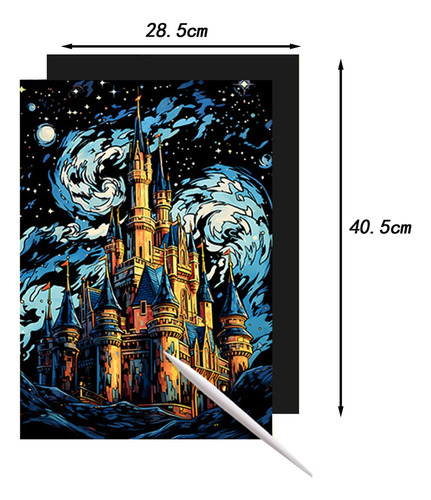 Conjunto De Arte Em Papel Para Arranhões, Kit De Castelo
