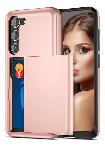 Funda Jiunai Case Wallet Para Galaxy S23 Rosa