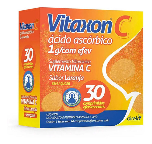 Vitaxon C Efervescente Laranja 1g C/30 Comprimidos