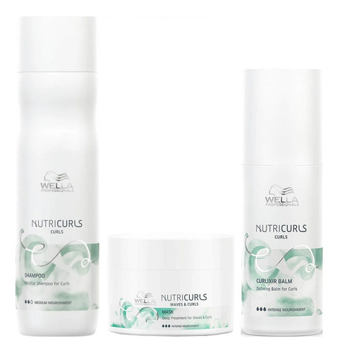 Shampoo + Mascarilla + Activador Para Ondas Wella Nutricurls