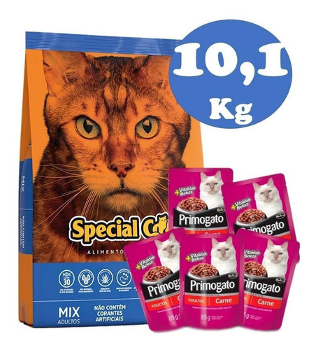 Special Cat Mix 10.1 Kg + 5 Sachet De Pate