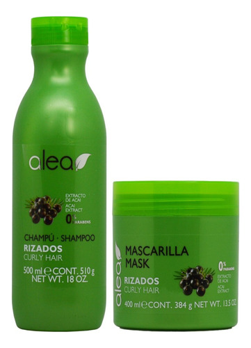 Alea Shampoo + Mascarilla Para Cabellos Rizos (curly Hair)