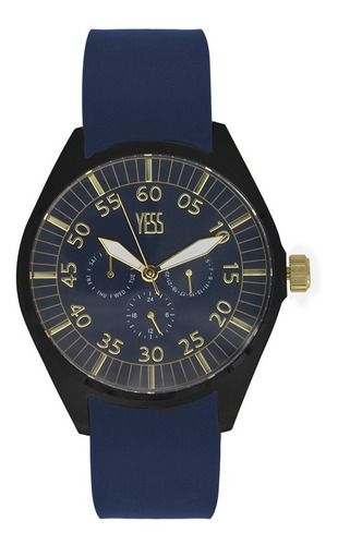 Reloj Yess Hombre S401 Azul Negro Dorado Original 