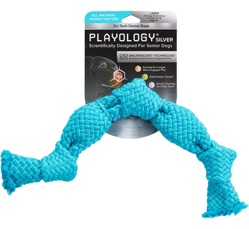 Playology Silver Dri-tech Juguete Para Perros Con Cuerda Den