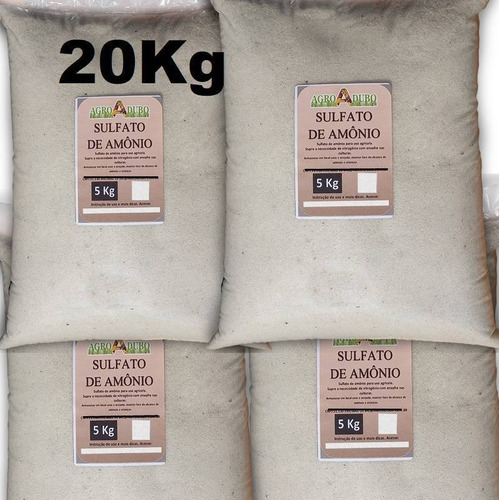 Fertilizante Sulfato De Amônio 20 Kg Adubo 100% Soluvel