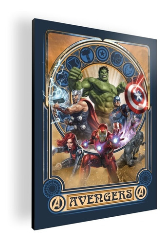 Cuadro Decorativo Poster Marvel Avengers 16 84x118 Mdf