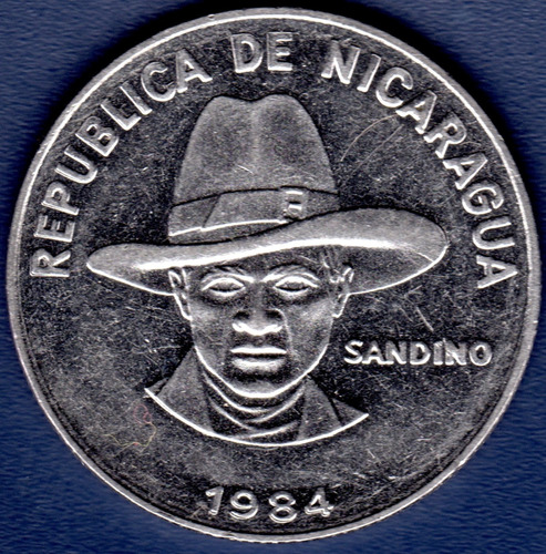 1 Córdoba 1984 Moneda De Nicaragua Augusto Nicolás Sandino