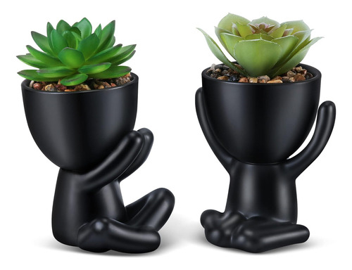 Mini Plantas Suculentas Artificiales En Macetas Cerámicas De