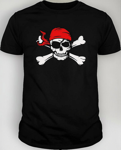Playera Calavera Pirata Parche Cab/dam/inf 100% Algodón