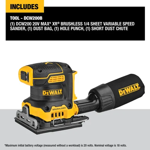 Sander Dewalt Dcw200b, 20 V Max Xr, Inalámbrica, Sin Escobil