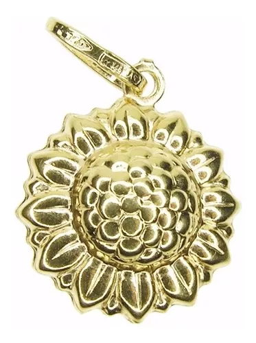 Dije Flor Girasol - Oro 18 Kt. - Free Watch