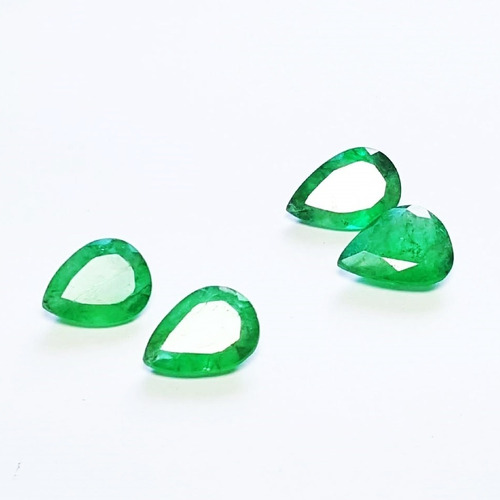 Conjunto Esmeraldas 4 Peças, 100% Naturais! 7,70 Quilates