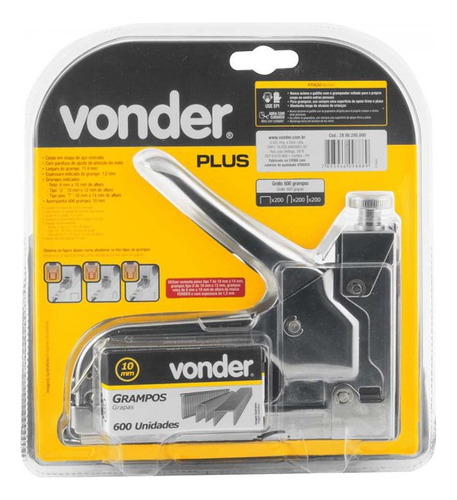 Grampeador Pinador Manual Vonder Plus + Grampos