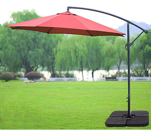 Ombrelone Guarda Sol P Praia E Jardim 3 Metros Com Base 60l Cor Laranja-escuro Lisa