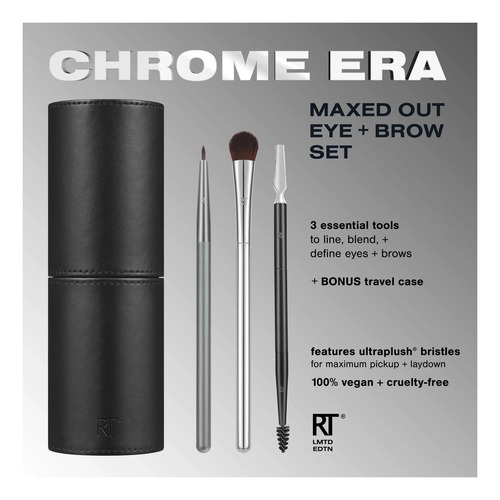 Real Techniques Set De Brochas De Maquillaje Chrome Era Negro