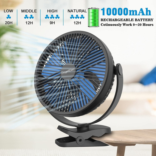 Imagen 3 de 6 de Ventilador Recargable Opolar 5200mah 6 '' 7-21 Hrs 10w