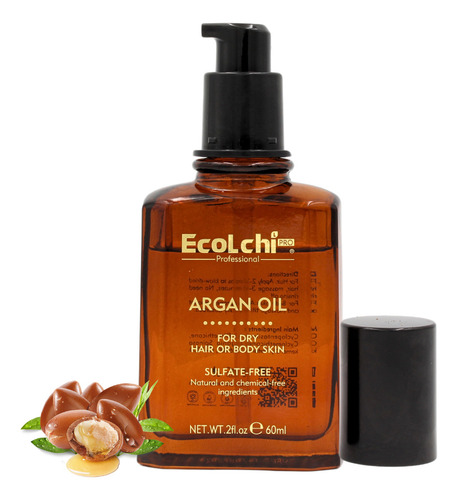 Aceite Corporal Argán Ecolchi, Hidrata Piel Y Cabello Seco