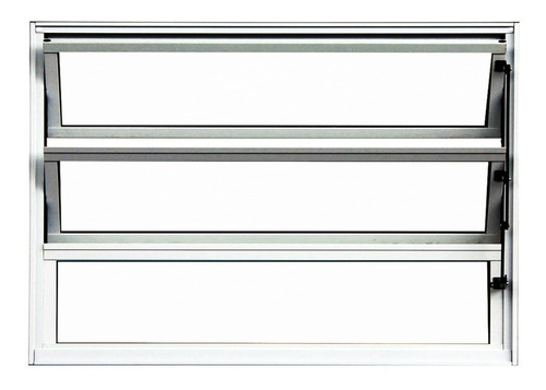 Imagem 1 de 5 de Vitro Basculante Alumínio Branco 60x80cm - C/ Vidros 3mm