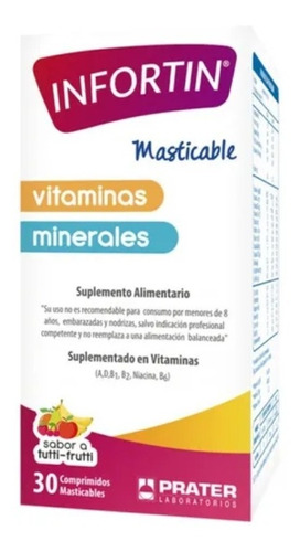 Infortin Masticable Vitaminas A C D B1 B12 Niacina B6 Calcio
