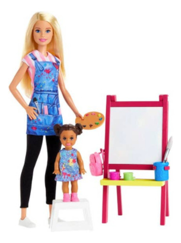 Barbie Maestra De Arte Set Con Alumna Xchws P