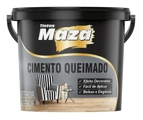 Revestimento Fosco Tintas Maza Cimento Queimado Cinza 5.6kg Interno/Externo