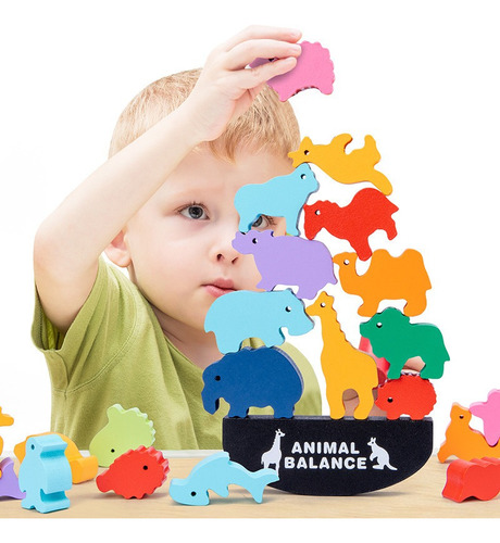 Juego Equilibrio  De Apilar  Animales Para Niños