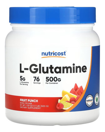 Nutricost L-glutamina Aminoácidos 500 G Sabor Ponche De Frutas