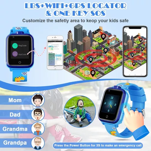 1 Reloj Inteligente Para Niños Df62, Posicionamiento Gps, Videollamada 4g,  Resistente Al Agua Ip67, Cámara Hd, Llamada De Emergencia Sos, Ahorra  Dinero En Temu