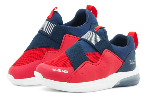 Tenis Deportivo Running Calcetin Para Niño Marino/rojo 18-21