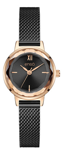 Reloj De Pulsera Enso Para Mujer Negro Ew9448l2