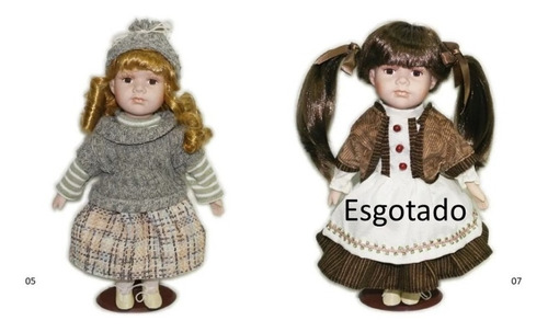 Imagem 2 de 5 de Boneca Pequena De Porcelana Camponesa 30cm + Frete Grátis