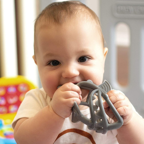 Nuby Chewy Chums Todo Silicona Calmante De Mordedores, Tibur