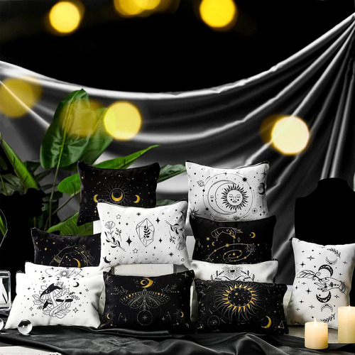 Bolsa Mística Para Tarot Cristales Joyería Y Maquillaje 23cm Color Negro Diseño De La Tela Eclipse
