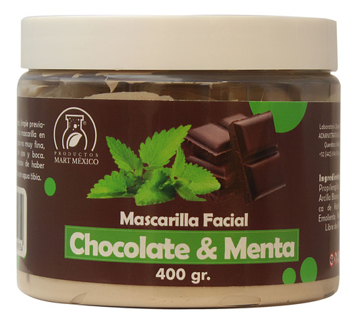 Mascarilla Facial De Chocolate & Menta 400g Tipo de piel Todo tipo de piel