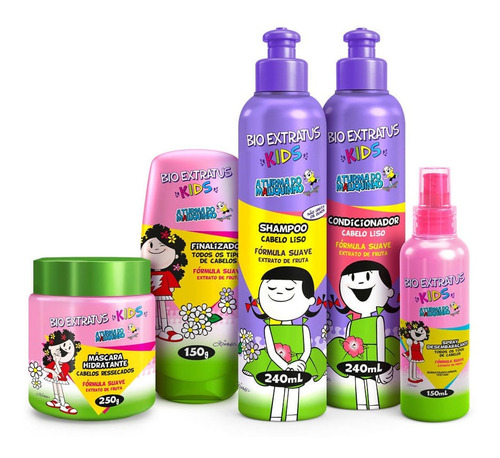 Kit Bio Extratus Infantil Cabelo Liso Completo 5 Produtos