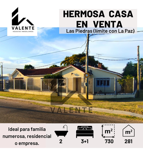 En Venta Hermosa Residencia En Las Piedras (en Límite Con La Paz).