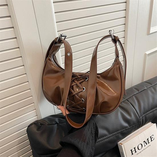 Bolso Hombro En Forma Media Luna Para Mujer, Bolso