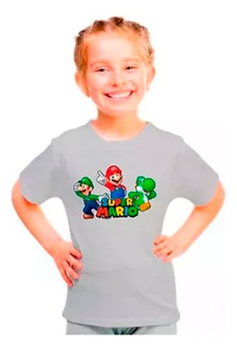 Polera Manga Corta Para Niños Mario Y Sus Amigos ¡oferta!