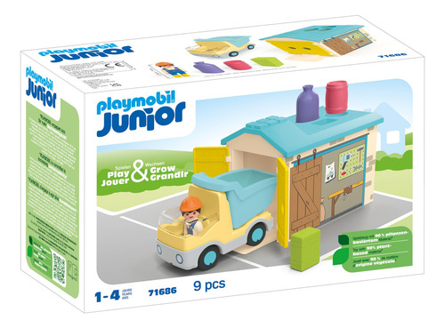 Bloques Playmobil Junior Camión De Construcción Con Garaje