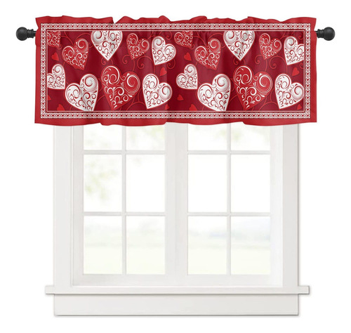 Día De San Valentín  Cenefas De Corazón Rojo Ventana...