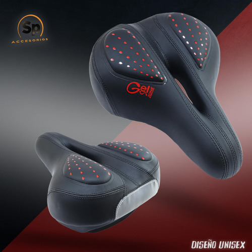 Imagen 6 de 10 de Asiento Para Bicicleta Gel Antiprostatico Con Reflegante